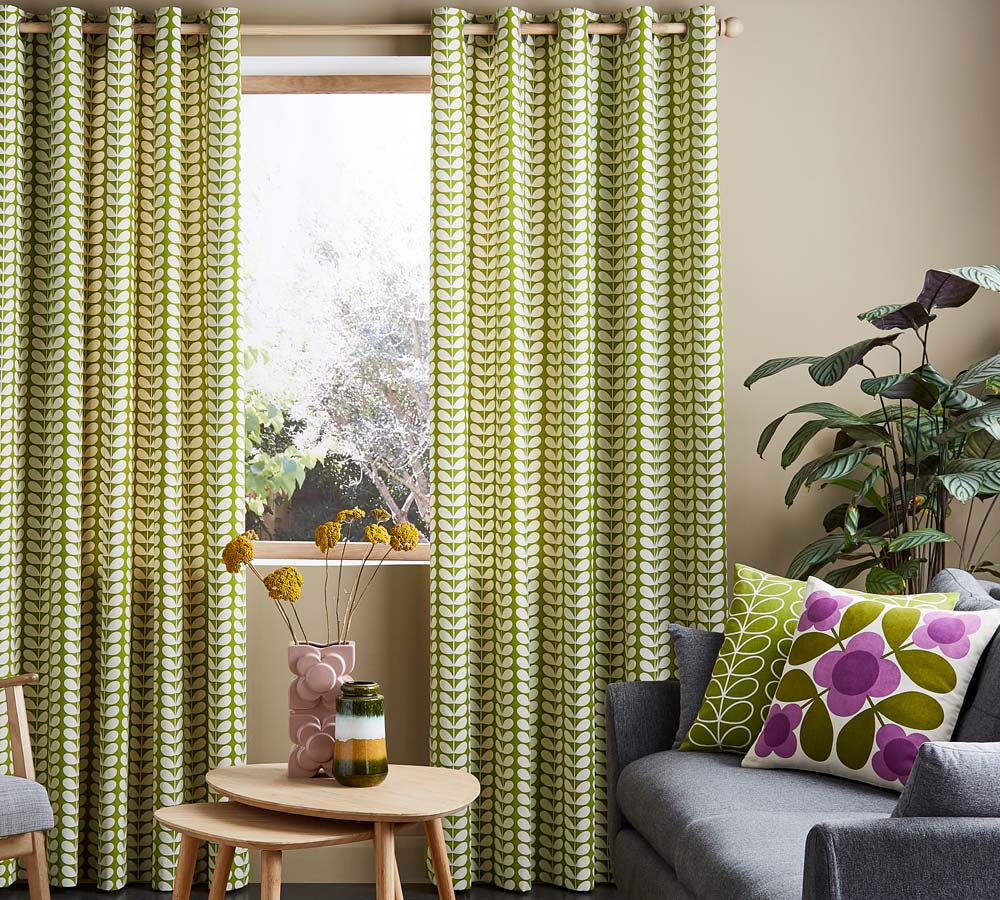 Solid Stem Pear Eyelet Curtains